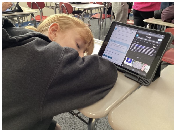 Freshman Angleica Walker sleeps instead of doing missing work in Spanish class. 